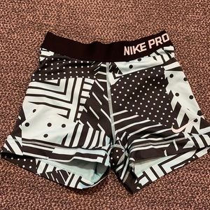 Patterned Nike Pro Shorts